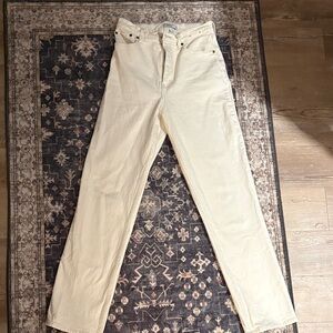 Abercombie & Fitch Cream Straight-Leg Jeans